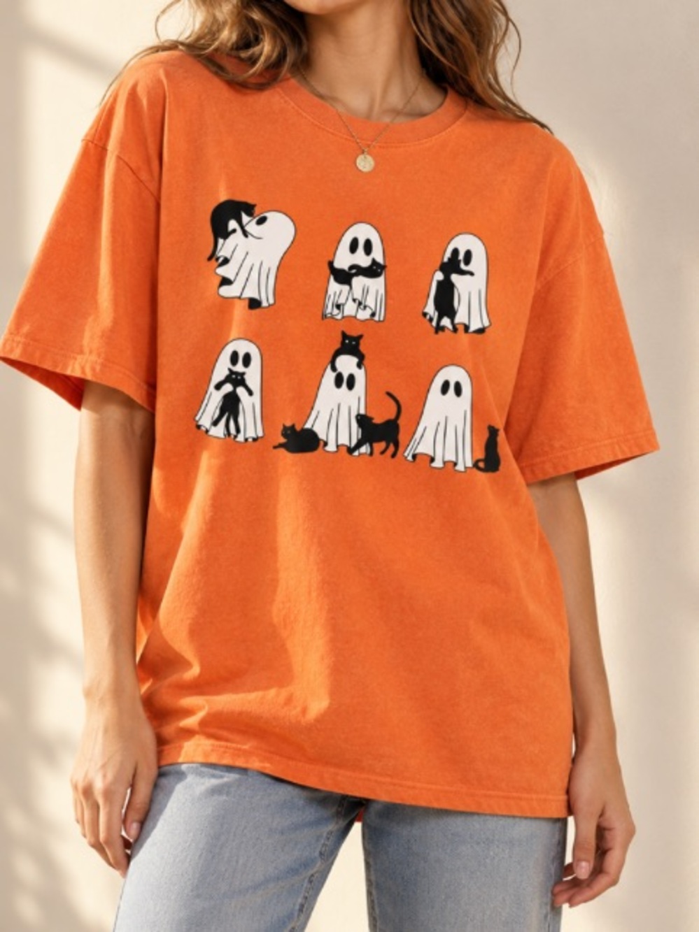 Cat Ghost Shirt, Halloween TShirt, Ghosts with Cats, Black Cat Halloween Shirt